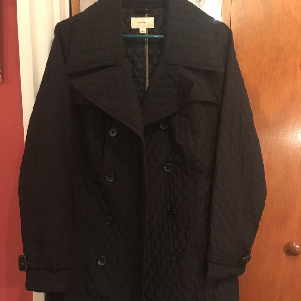 Quilted Black trench coat